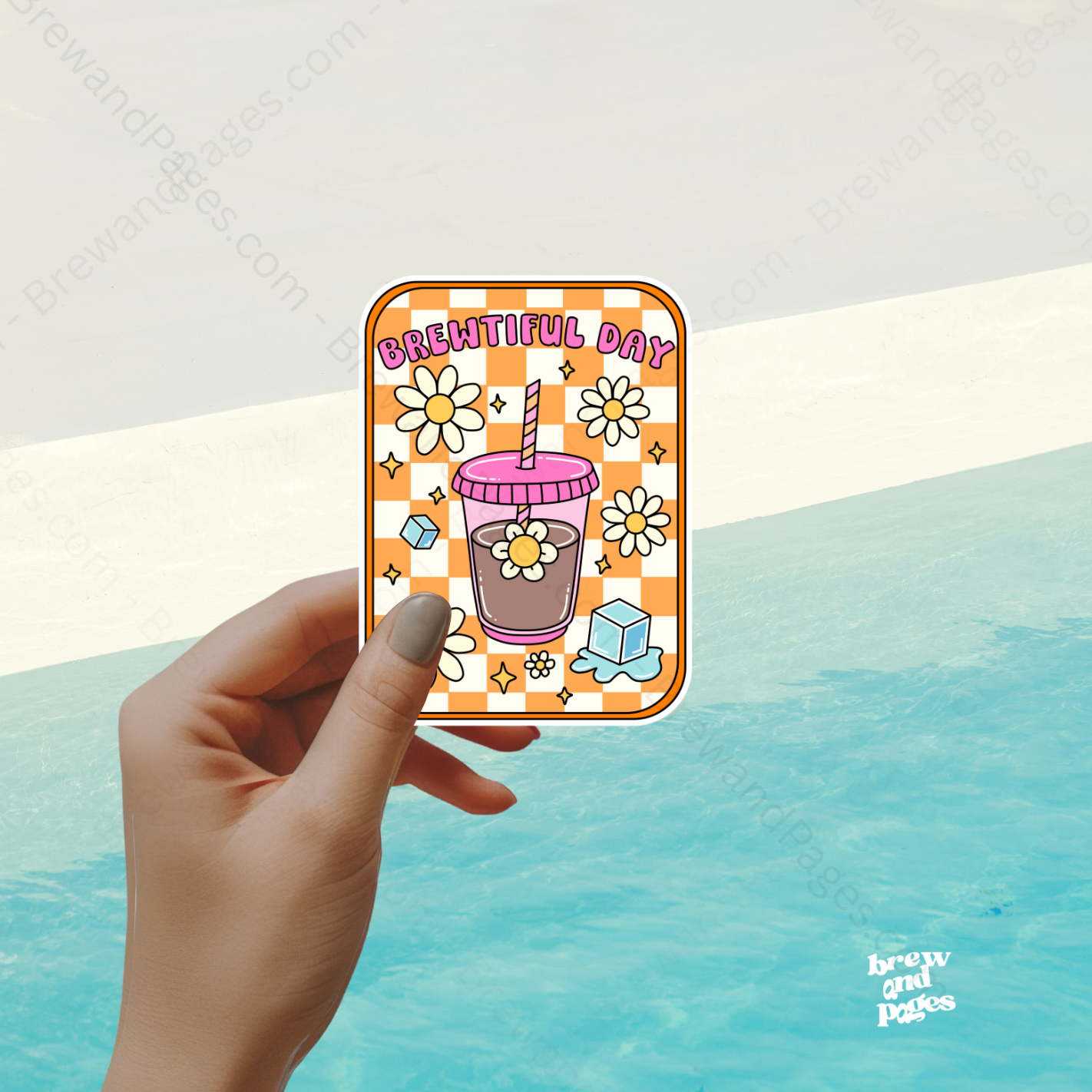 Brewtiful Day - Aesthetic Summer Sticker for Coffee Lovers