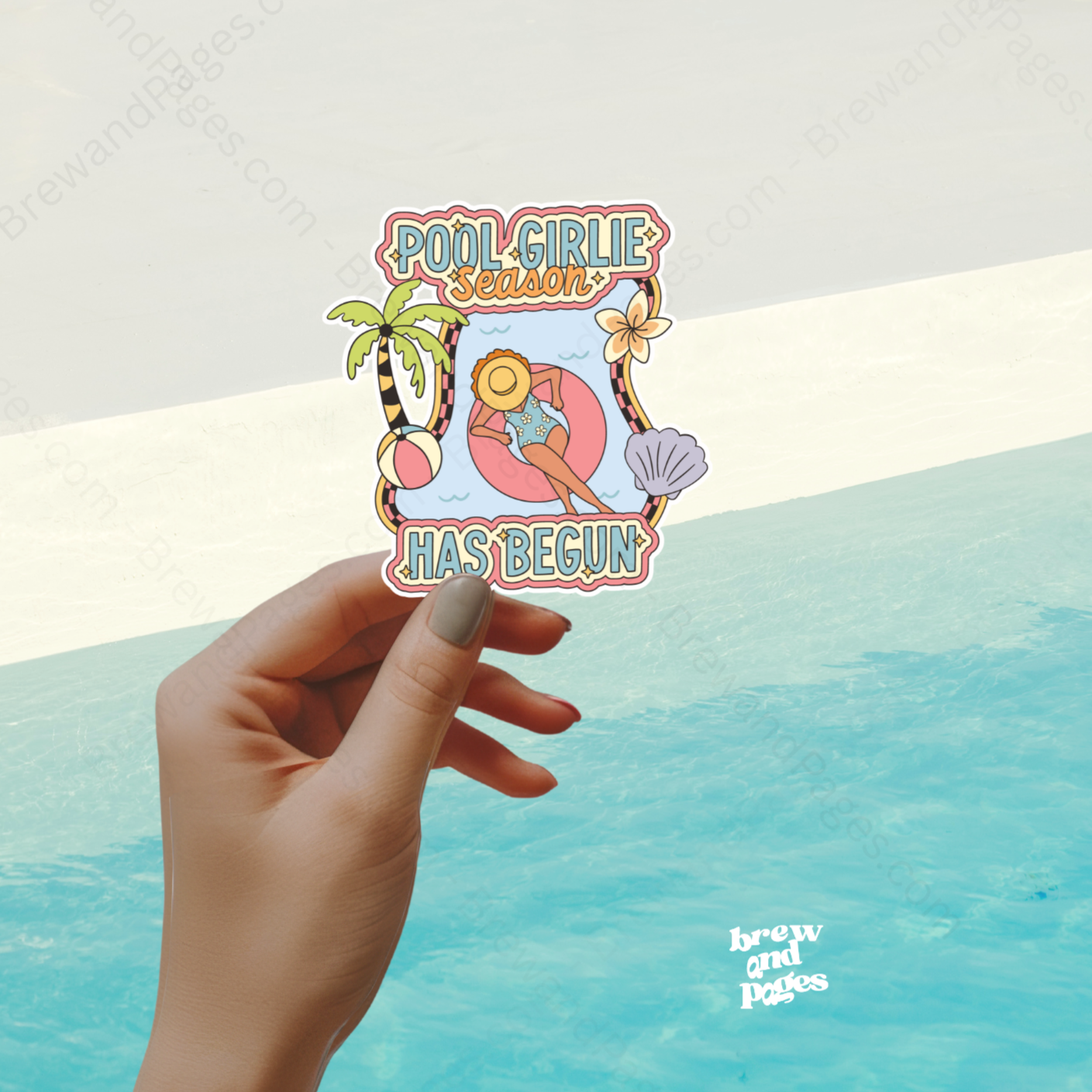 Pool Girlie Season - Sticker for Pool Lovers in Summer