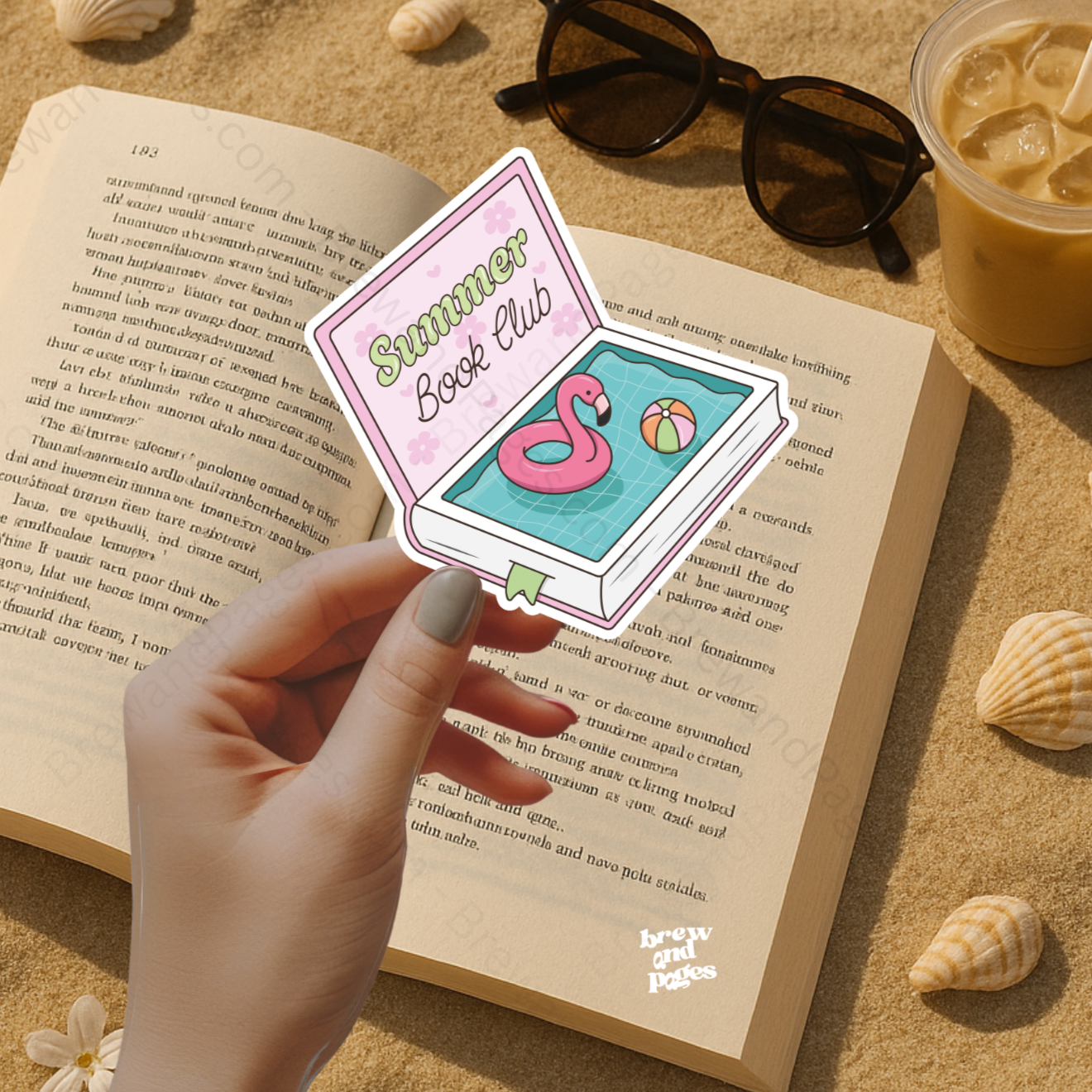Summer Book Club - Flamingo Sticker