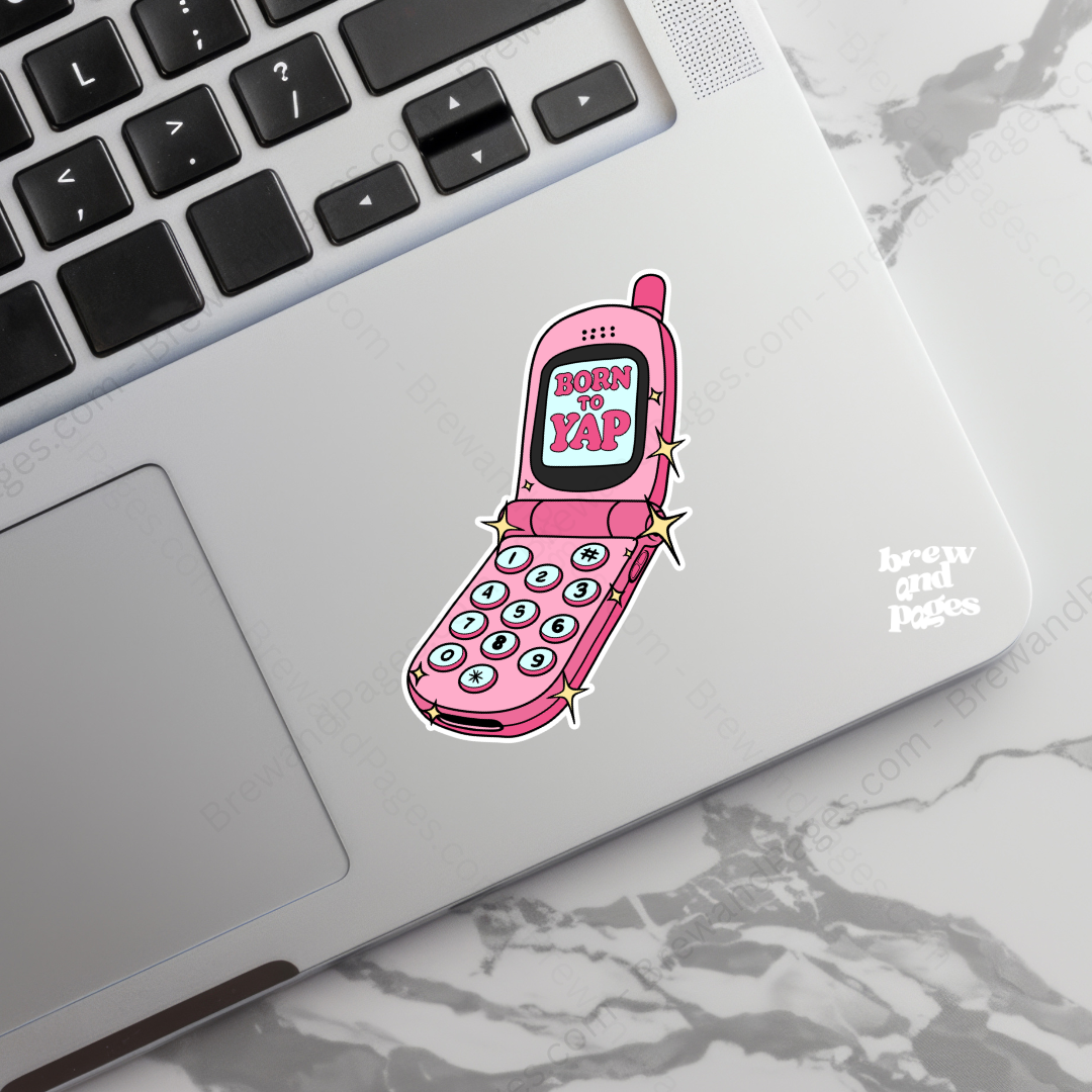 Born to Yap - Retro Pink Phone Sticker