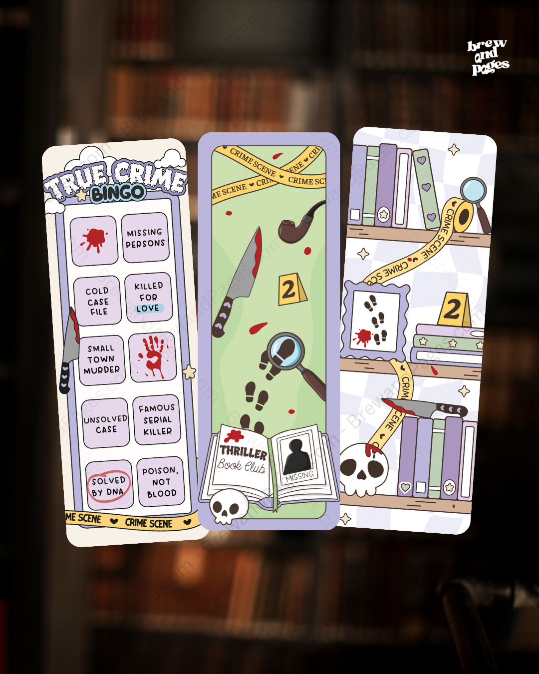True Crime Bookmark Bundle -Set of 3 Bookmarks