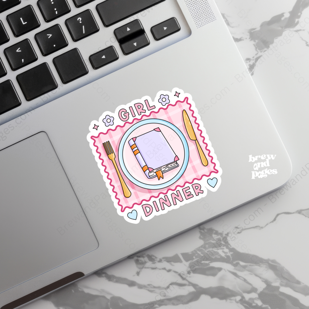 Girl Dinner - Bookish Sticker
