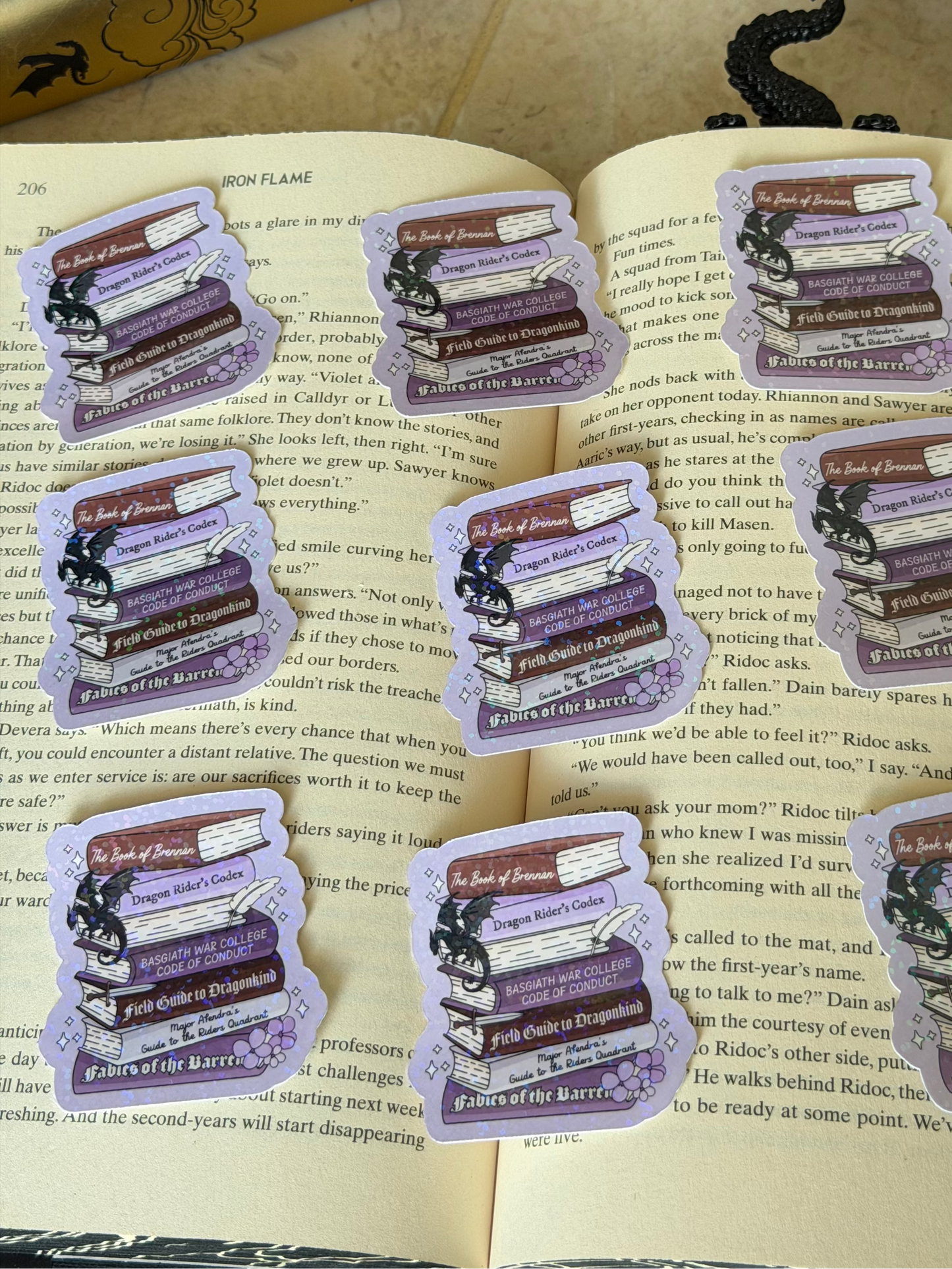 Violet’s Book Stack – Fourth Wing–Inspired Sticker