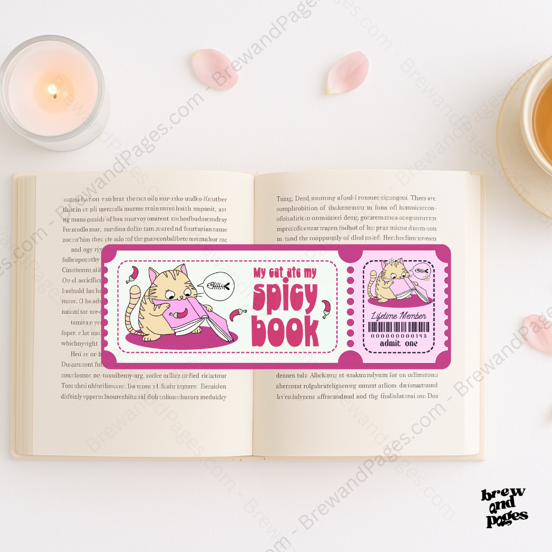 My Cat Ate My Spicy Book -Cute Cat bookmark