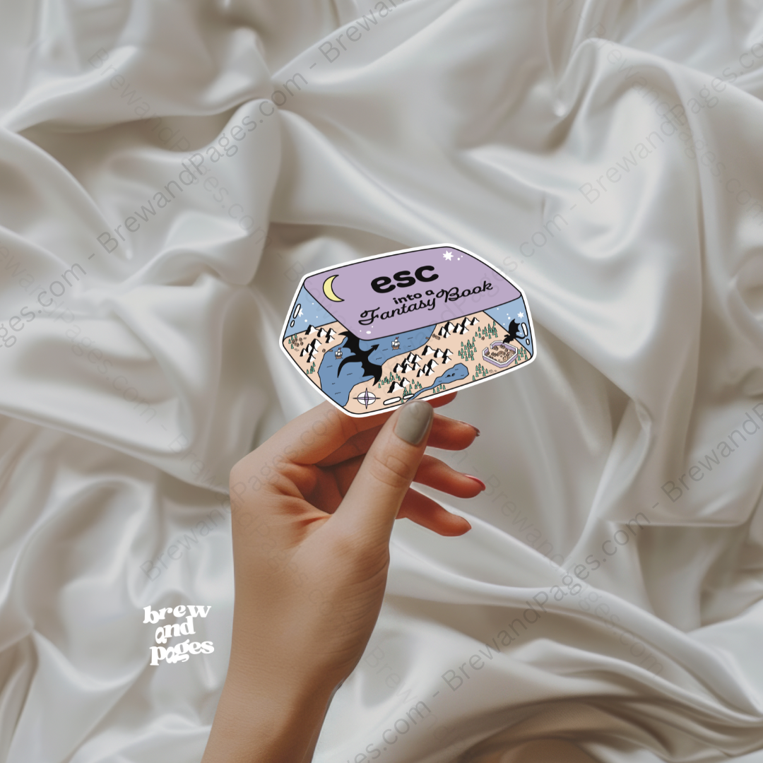 Escape into a Fantasy Book - Sticker - Brew and Pages