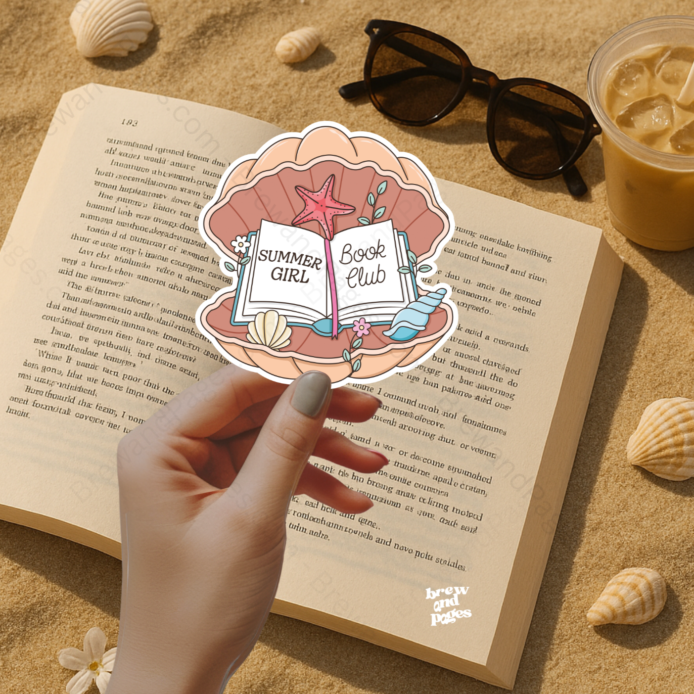 Cute Shell Book Club Sticker