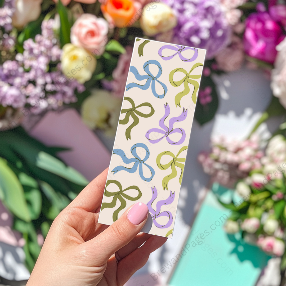 Pastel Spring Coquette - Bookmark with Bows