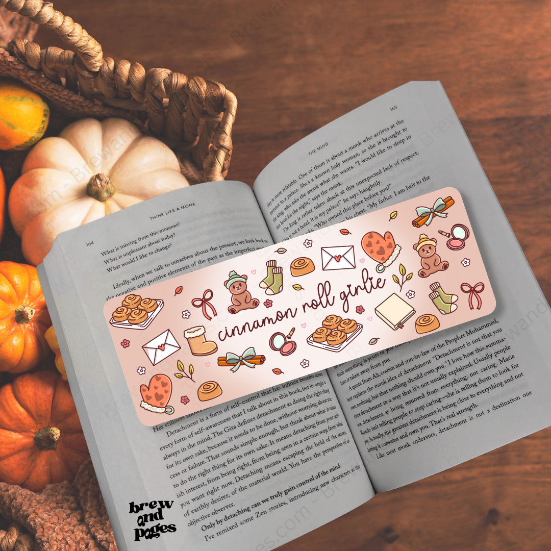 Cinnamon Roll Girlie - Cute Autumn Bookmark