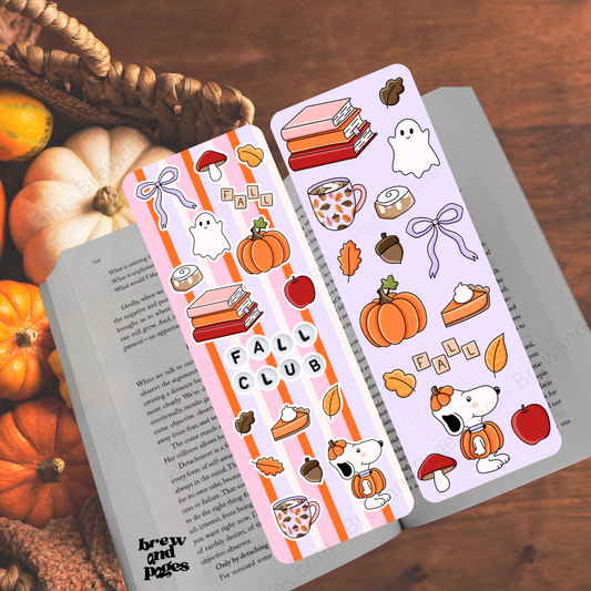 Fall club - set of 2 cute Autumn Bookmarks