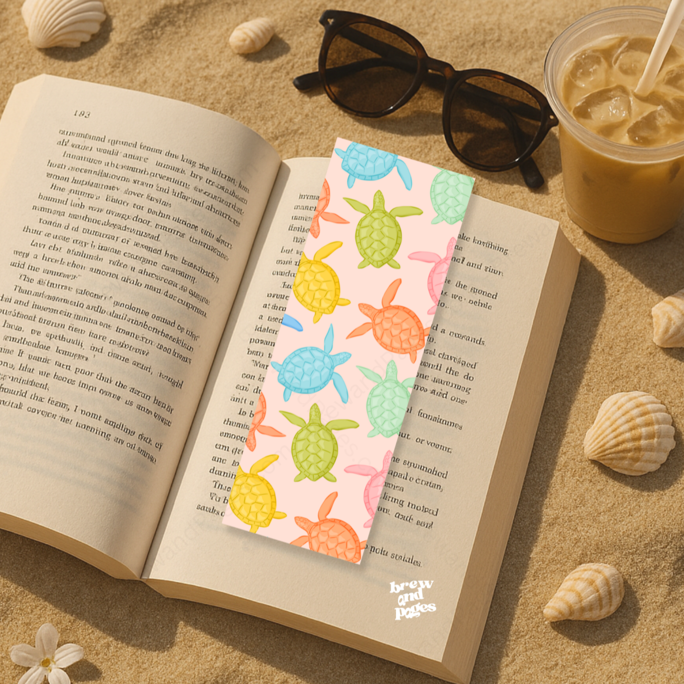 Pastel Turtle Bookmark - Summer Bookmark