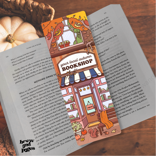 Local Autumn Bookshop - Bookmark
