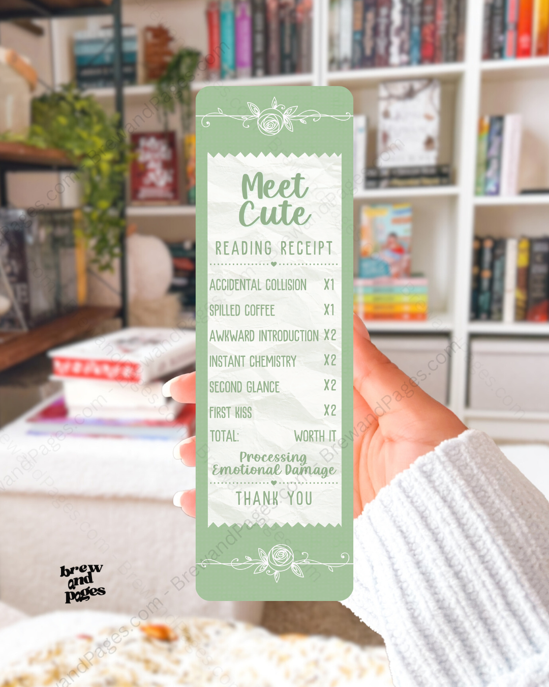 Meet Cute Reading Receipt - Bookmark - Brew and Pages