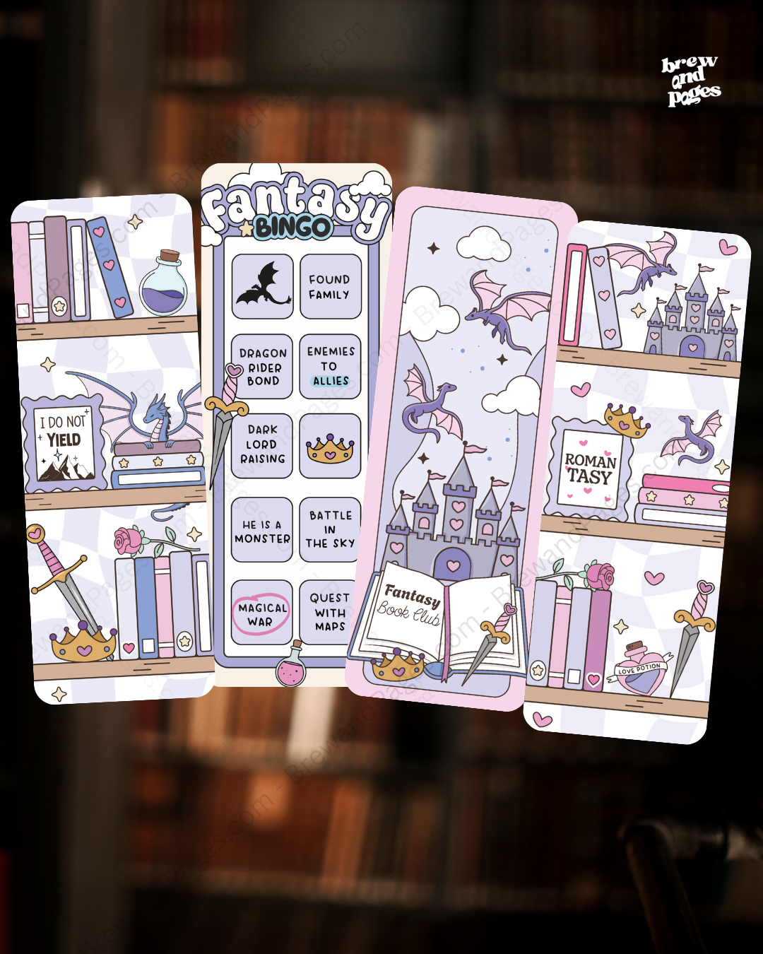 Fantasy Bookmark Bundle – Set of 4 Bookmarks