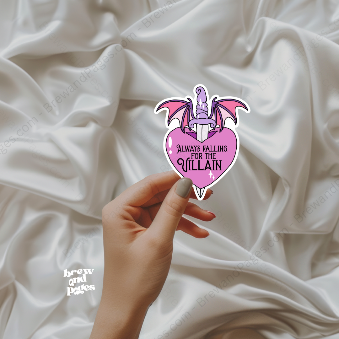Always falling for Villain - Sticker - Brew and Pages