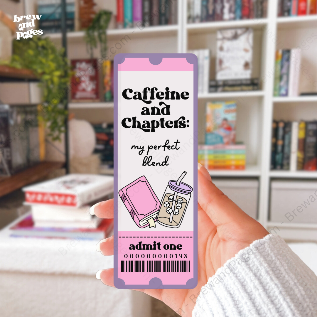 Caffeine and Chapters - Bookmark for Coffee lovers & readers