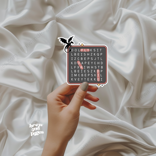Fly or Die Puzzle – Fourth Wing–Inspired Sticker