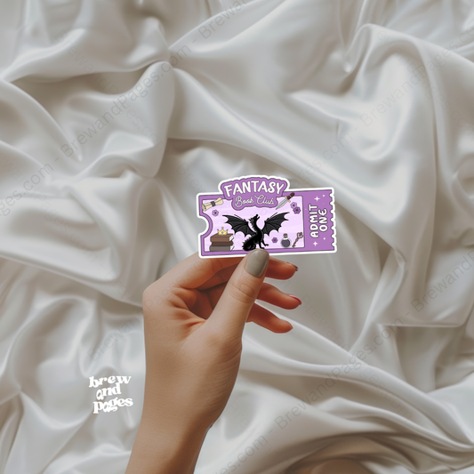 Fantasy Book Club Ticket – Bookish Sticker
