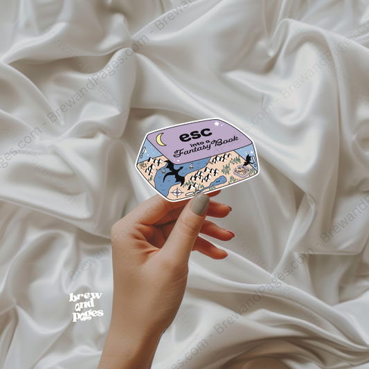 Escape into a Fantasy Book - Sticker - Brew and Pages