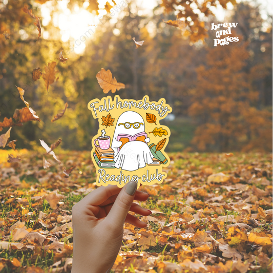 Fall Homebody Reading Club - Cute Autumn Sticker
