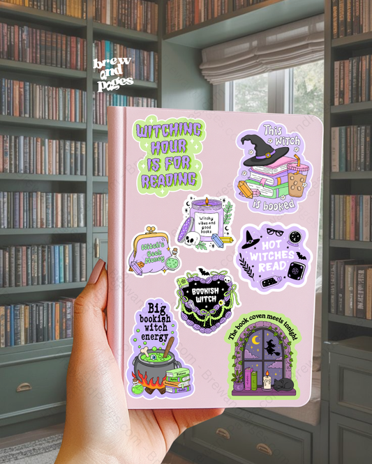 Bookish Witch Sticker Set - Perfect Witchy Stickers for Halloween & Bookish Witches