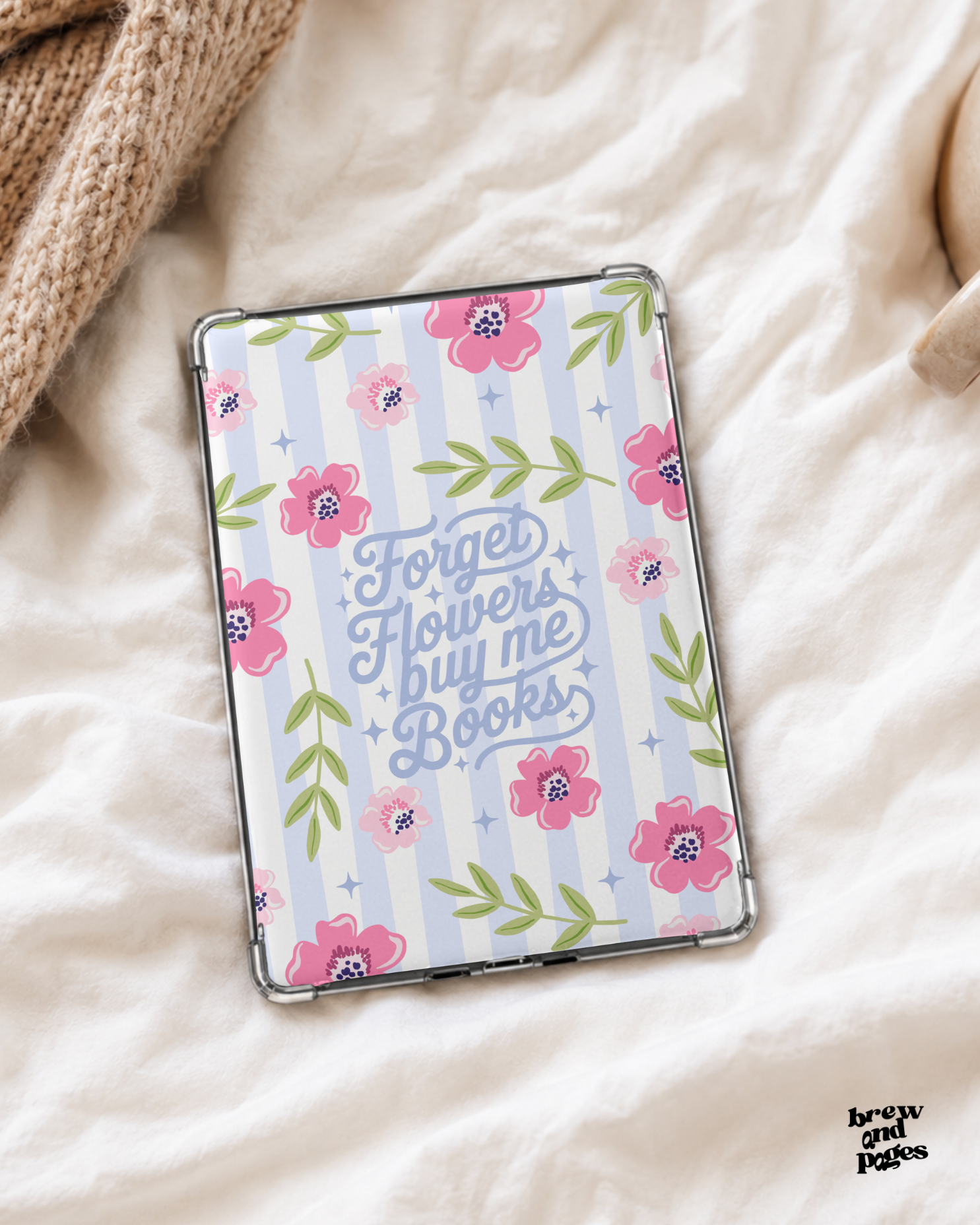 Forget Flowers Buy Me Books - Kindle Insert - Brew and Pages