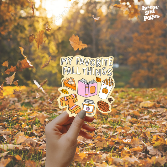 My Favourite Fall Things - Autumn Bookish Sticker