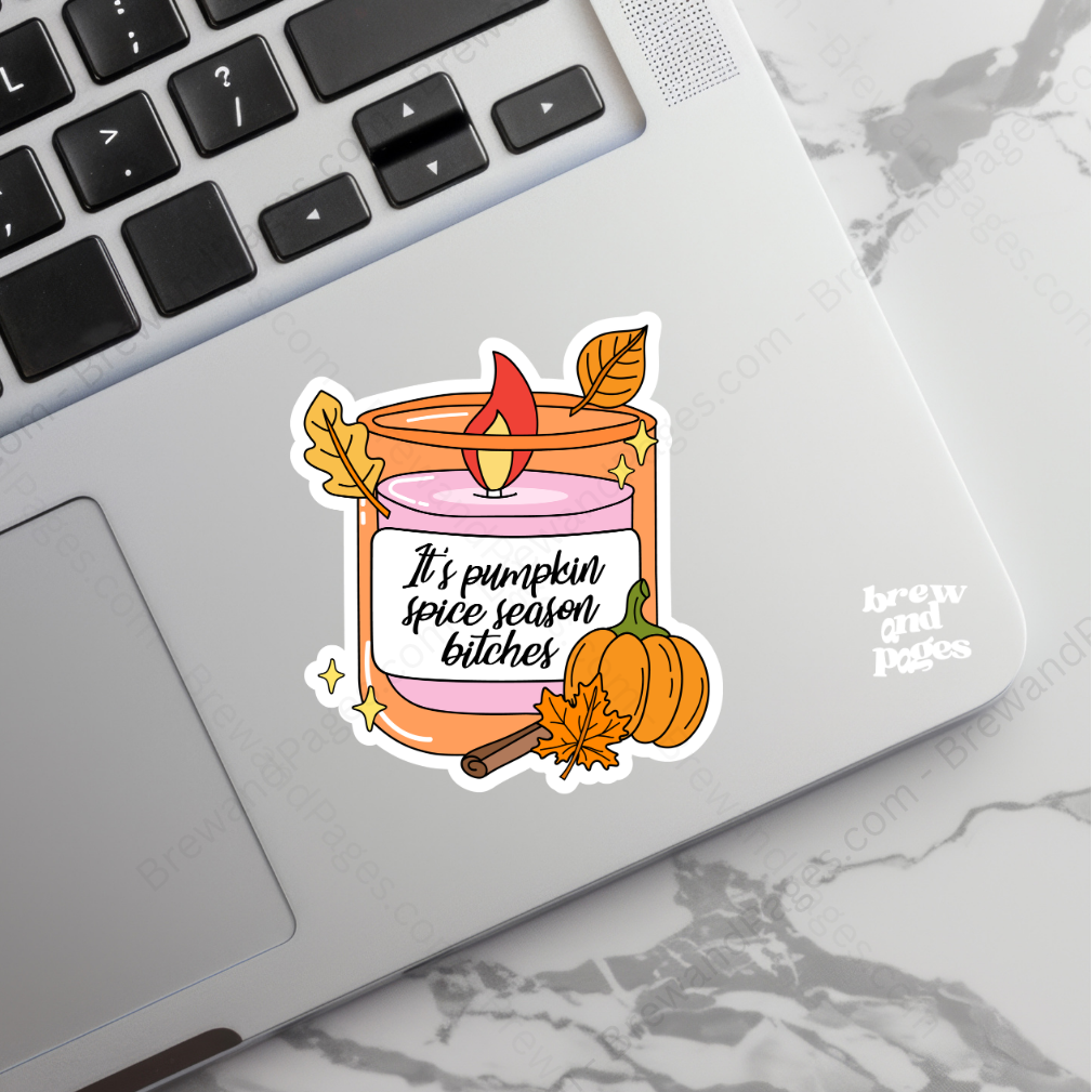 Pumpkin Spice candle - Autumn Sticker