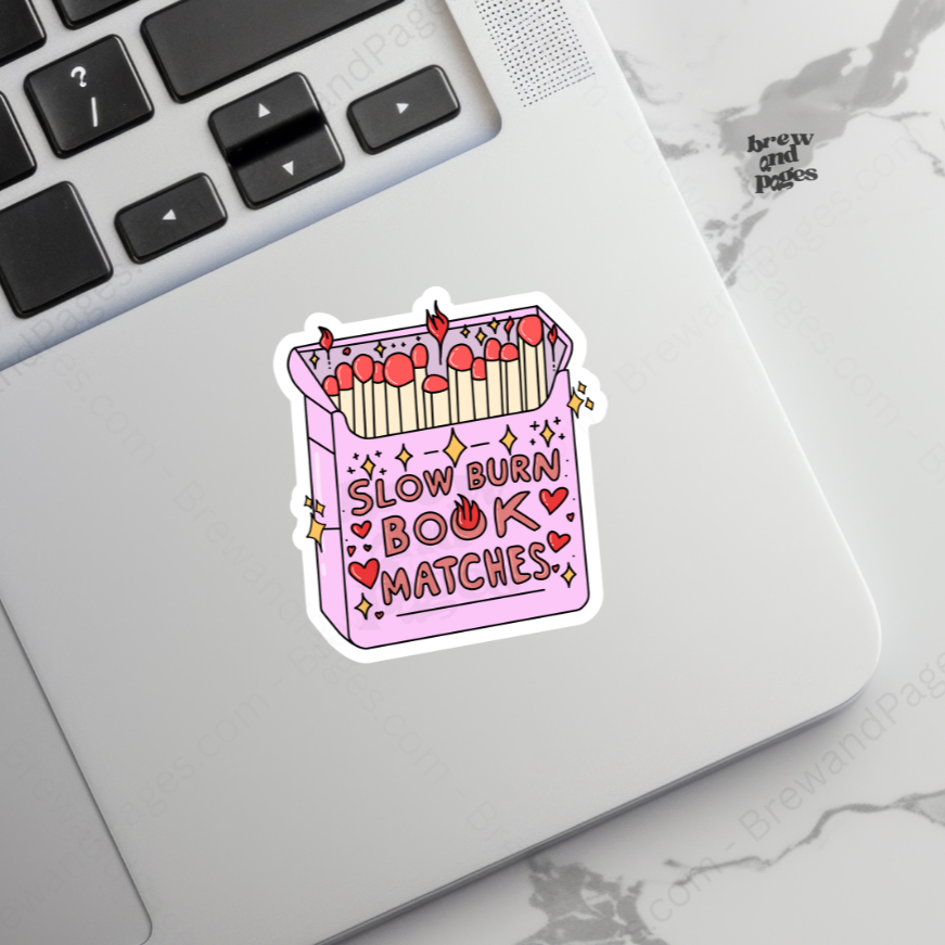 Slow Burn Book Matches- Sticker