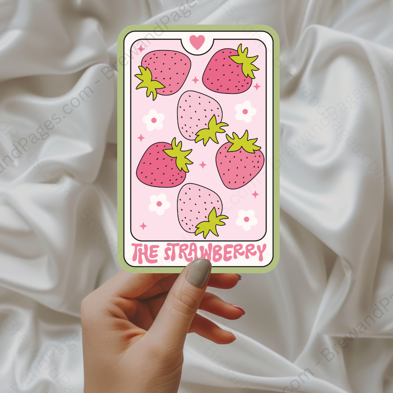 Strawberry Card- Sticker